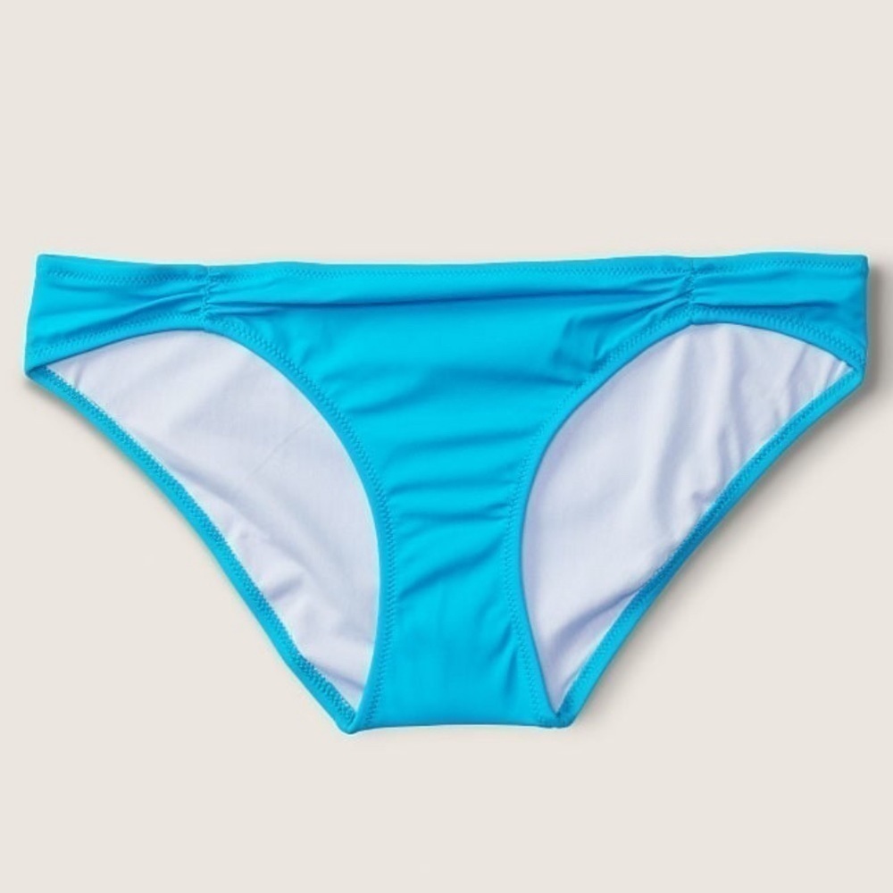 Bright blue Ruched-Front Bikini Bottom size medium